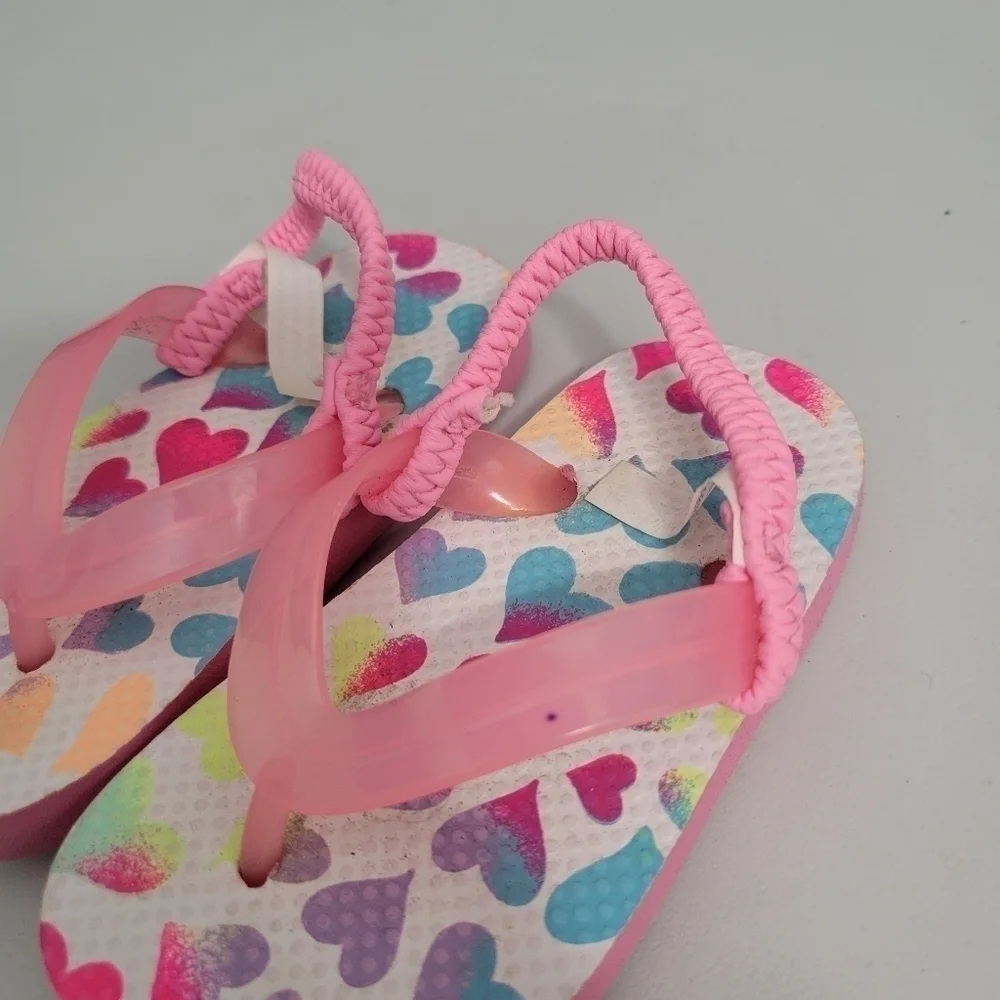 Children's Place Baby Heart Print Sandals Flip Flops